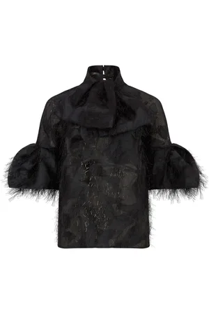 Nina Ricci Lavaliere Bluse mit Puffärmeln