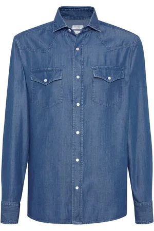 Brunello Cucinelli Klassisches Jeanshemd