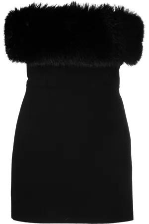 Saint Laurent Minikleid aus Faux Fur