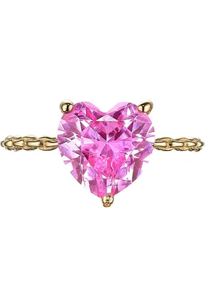 Anabela Chan Mini 9kt Heart Goldring mit Saphir