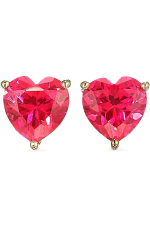 Anabela Chan Ruby Heart Ohrstecker aus 18kt -Vermeil