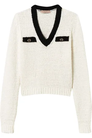 Twin-Set Oval T Pullover mit Knopfdetail