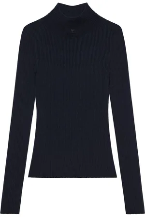 Courrèges Gerippter Pullover mit Stehkragen