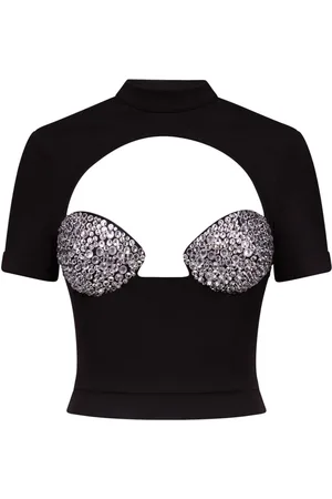 AREA T-Shirt mit Kristallen