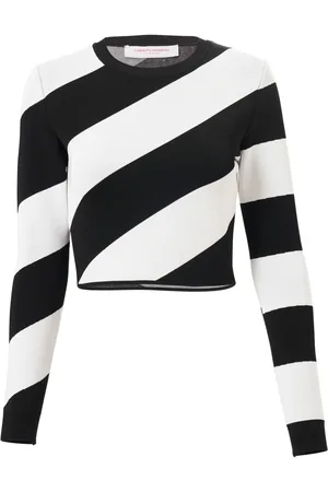 Carolina Herrera Gestreifter Cropped-Pullover