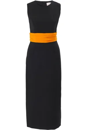 Carolina Herrera Midikleid mit Kummerbund