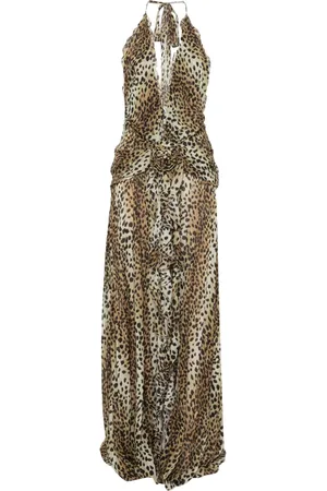 BLUMARINE Maxikleid mit Leoparden-Print