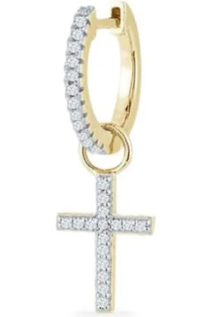 Mateo 14kt Gelbgoldcreole mit Diamanten