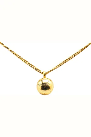 CHANEL 1998 vergoldete Sphere Halskette mit Anhänger
