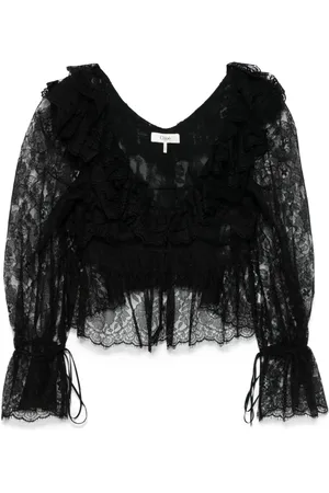 Chloé Cropped-Spitzentop mit V-Ausschnitt