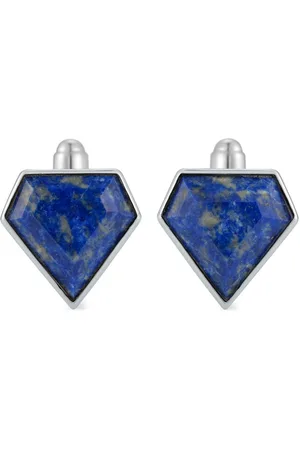Mateo Pentagon Manschettenknöpfe aus Sterlingsilber mit Lapislazuli