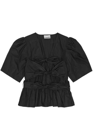 Ganni Bluse mit Schleifendetail
