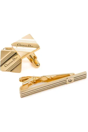 Dior 1980s Set aus Manschettenknöpfen und Krawattenklammer