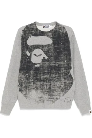 A Bathing Ape Pullover mit ausgeblichenem Print