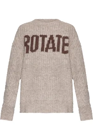 ROTATE Pullover mit Logo-Intarsie