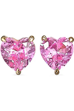 Anabela Chan 9kt mini Heart Gelbgoldohrstecker mit Saphir