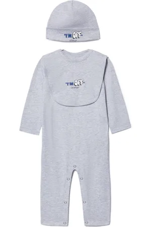 OFF-WHITE Dreiteiliges Strampler-Set mit Logo-Print