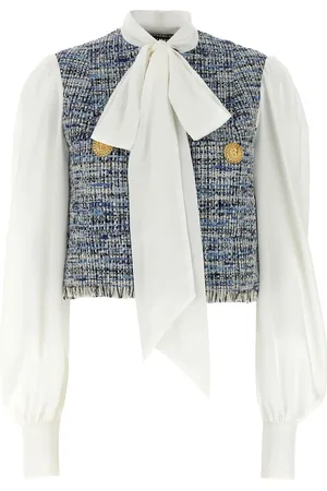 Balmain Bluse mit Tweed-Einsatz