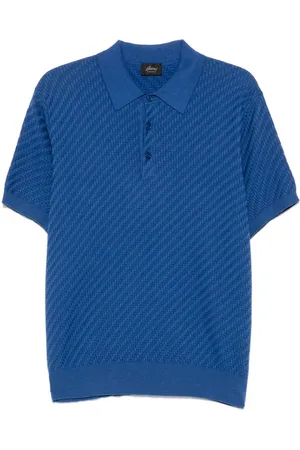 BRIONI Poloshirt mit Fischgrätenmuster