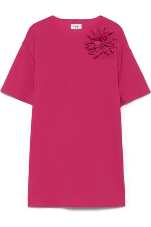 Il gufo Kleid mit Blumenapplikation