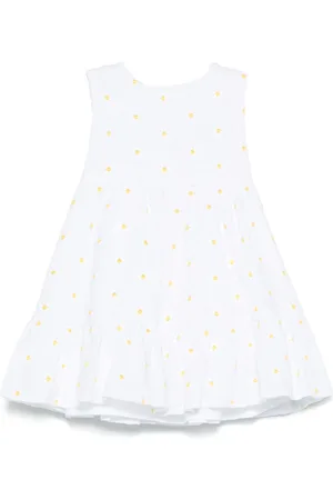 Il gufo Kleid mit Blumenstickerei