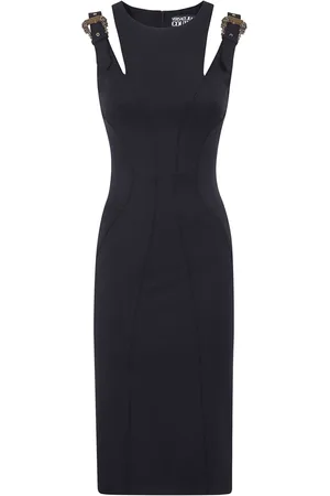 VERSACE Midikleid mit Logo-Schnalle