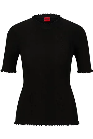 HUGO BOSS Geripptes Strickoberteil