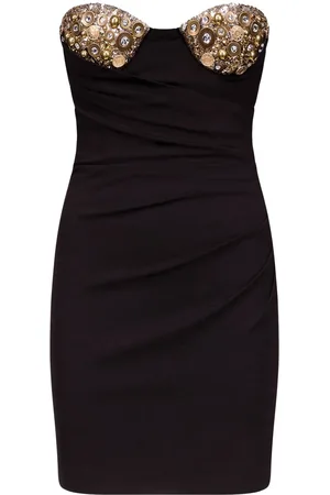 AREA Minikleid mit Kristallen