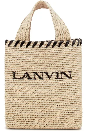 Lanvin Tote Bag aus Raffiabast mit Logo