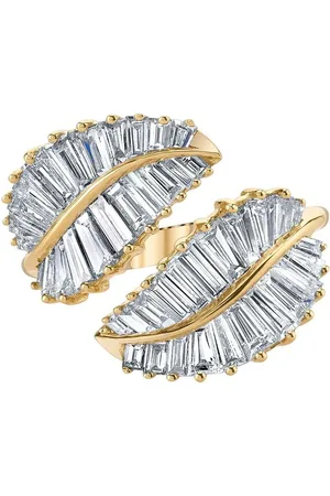 Anita 18kt Palm Leaf Gelbgoldring mit Diamanten