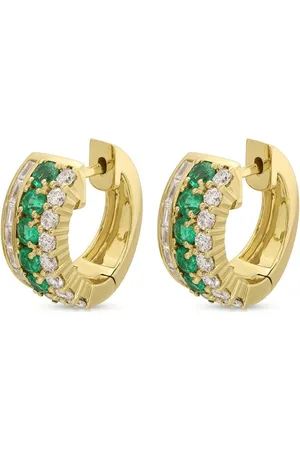 Anita 18kt Lola Gelbgoldohrstecker mit Smaragden und Diamanten