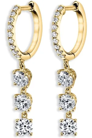 Anita 18kt Gelbgoldcreolen mit Diamanten