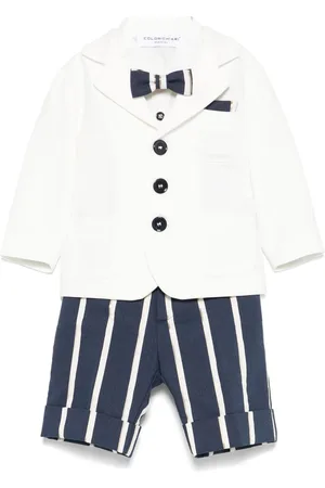 COLORICHIARI Set aus gestreifter Shorts, Hemd und Blazer