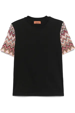 Missoni Rundhals-T-Shirt aus Zickzackstrick