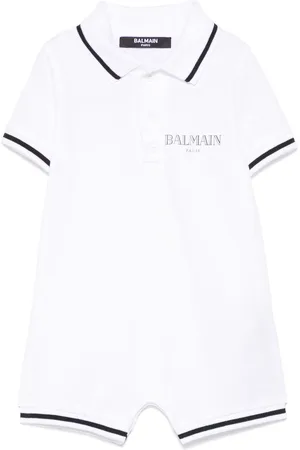 Balmain Kurzer Strampler mit Logo-Print
