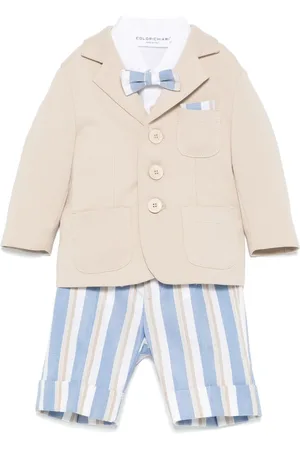 COLORICHIARI Set aus gestreifter Shorts, Hemd und Blazer