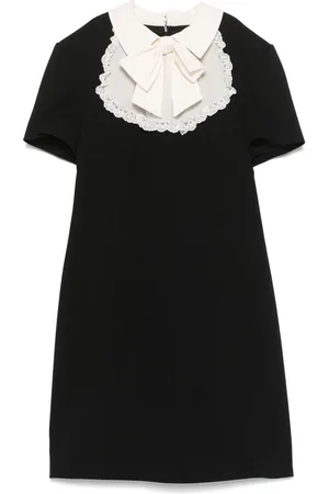 Alessandra Rich Krepp-Minikleid mit Jabot-Kragen