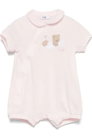 Il gufo Kurzer Strampler mit Bären-Patch