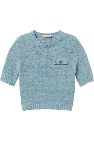 Twin-Set Cropped-Pullover mit Oval T-Knöpfen