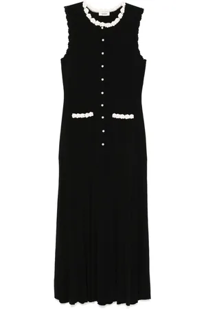 Sandro Maxikleid mit Häkelbesatz
