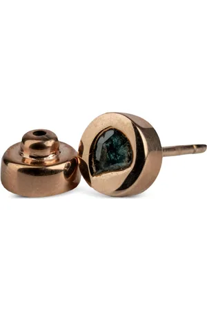 PARTS OF FOUR 18kt rotvergoldeter kleiner Sterlingsilber-Ohrstecker mit blauem Diamanten