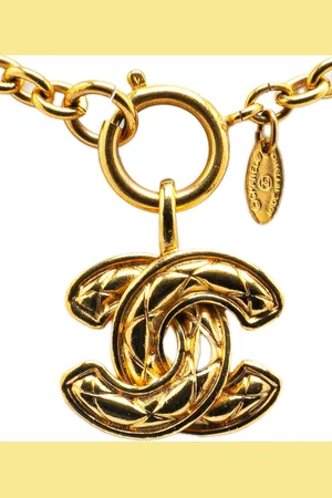 CHANEL 20th Century vergoldete Halskette mit CC-Anhänger