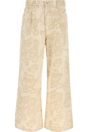 Kenzo Bestickte Wide-Leg-Jeans