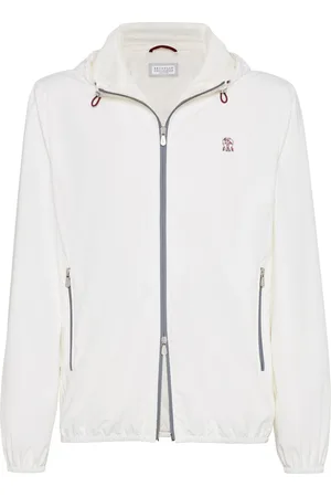 Brunello Cucinelli Wasserfeste Jacke mit Logo-Stickerei