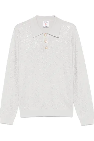Casablanca Poloshirt mit Kristall-Monogramm