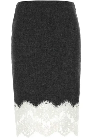 BLUMARINE Midirock mit Spitzensaum