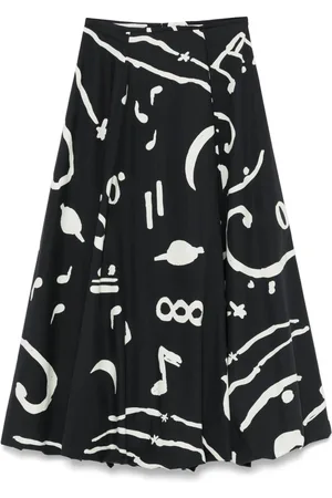 ALYSI Maxirock mit abstraktem Print