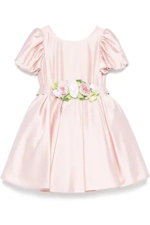 COLORICHIARI Kleid mit Blumenapplikation