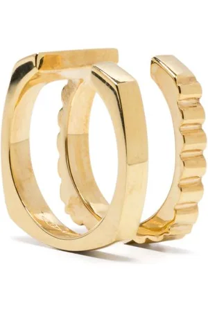 Aliita 9kt Doble Aro Gelbgoldohrring