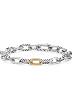 David Yurman 18kt DY Madison® Gelbgold- und Sterlingsilber-Kettenarmband